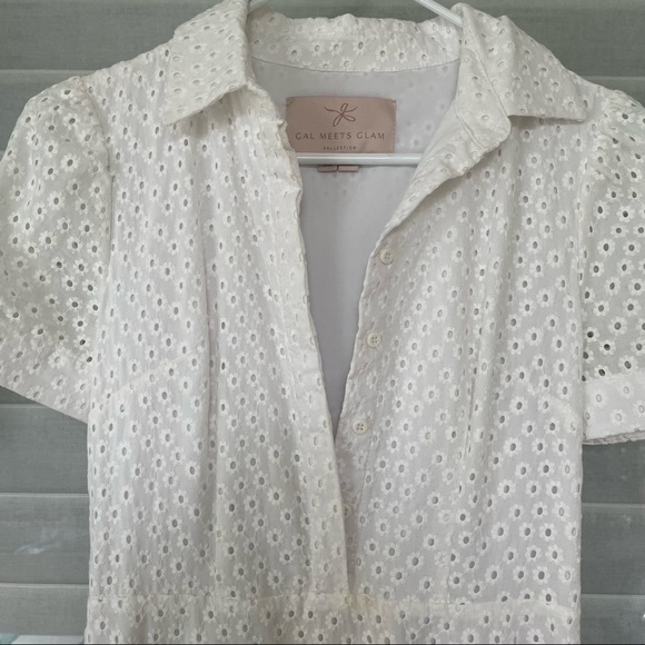 🌸 RARE NWT - Gal Meets Glam Judith Eyelet MIDI Dress in Size 00 - Picture 6 of 16